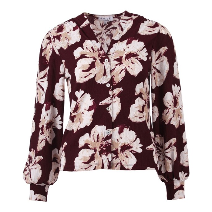 Enjoy Blouse vhals print Bordeaux